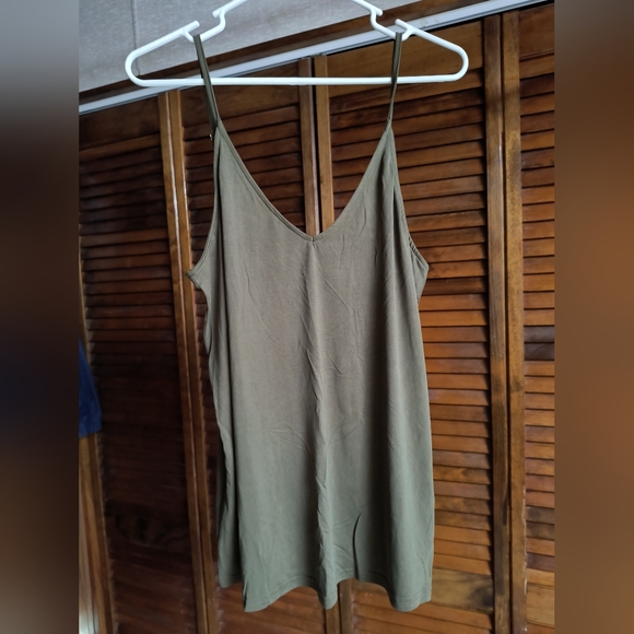 Tops - Olive Green Slip Dress